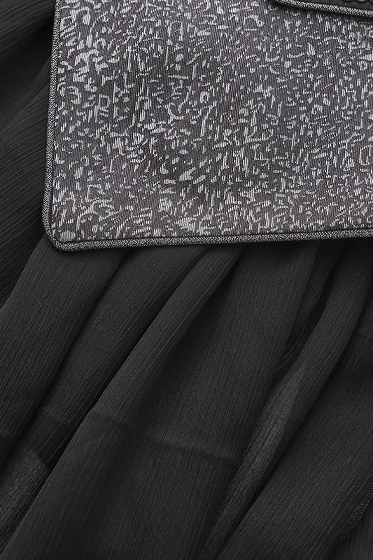 Silver [Eternal Dislocated Boundary] Sleeveless Lace Slim Gothic Elegant Prince Handsome Lolita Long Coat