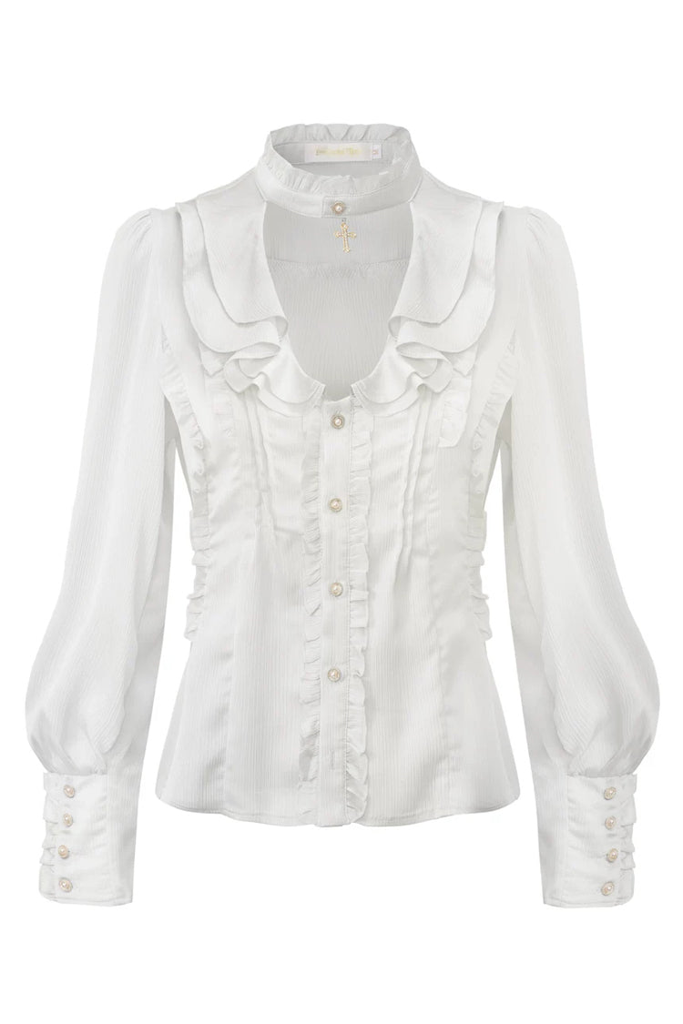 [The Rabbit’s Invitation] Long Sleeves Ruffled Classic Vintage Elegant Prince Palace Ouji Lolita Set