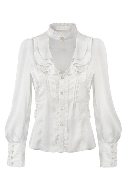 [The Rabbit’s Invitation] Long Sleeves Ruffled Classic Vintage Elegant Prince Palace Ouji Lolita Set