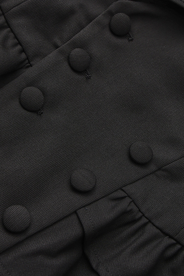 Black [Immortal Silent Agent] Sleeveless Ruffle Ouji Fashion Vintage Elegant Prince Lolita Long Coat