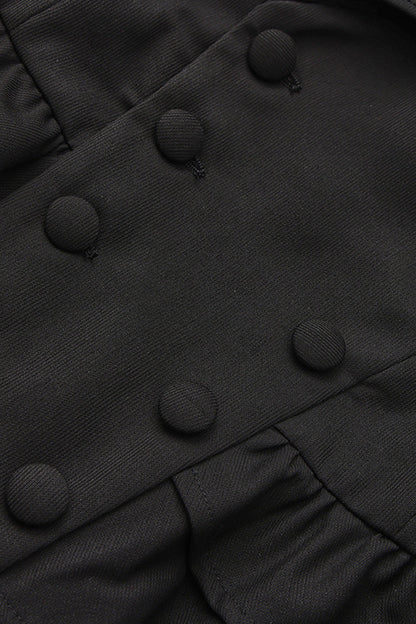 Black [Immortal Silent Agent] Sleeveless Ruffle Ouji Fashion Vintage Elegant Prince Lolita Long Coat