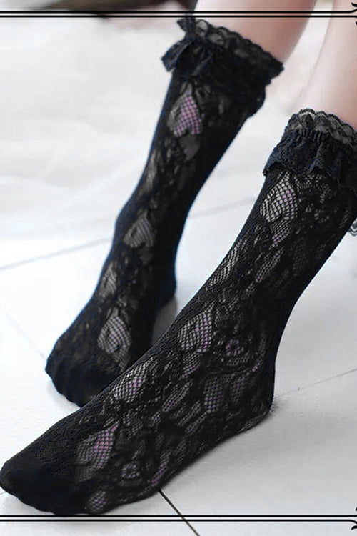 Lace Elegant Medium Classic Lolita Stockings 2 Colors