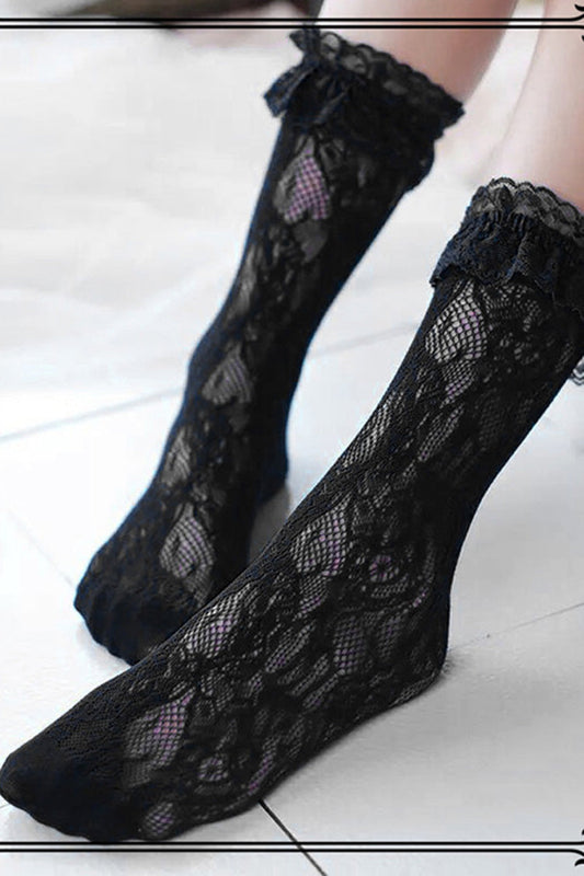 Lace Elegant Medium Classic Lolita Stockings 2 Colors
