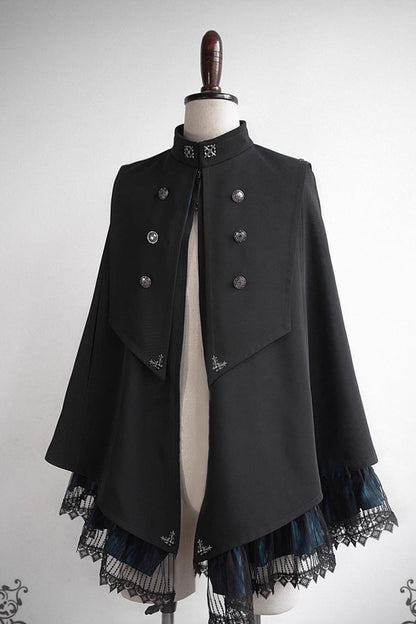 Double-breasted Gothic Prince Handsome Ouji Lolita Cloak Coat 3 Colors