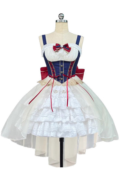 White/Blue Gorgeous White Snow Princess Short Sleeves Sweet Lolita Dress