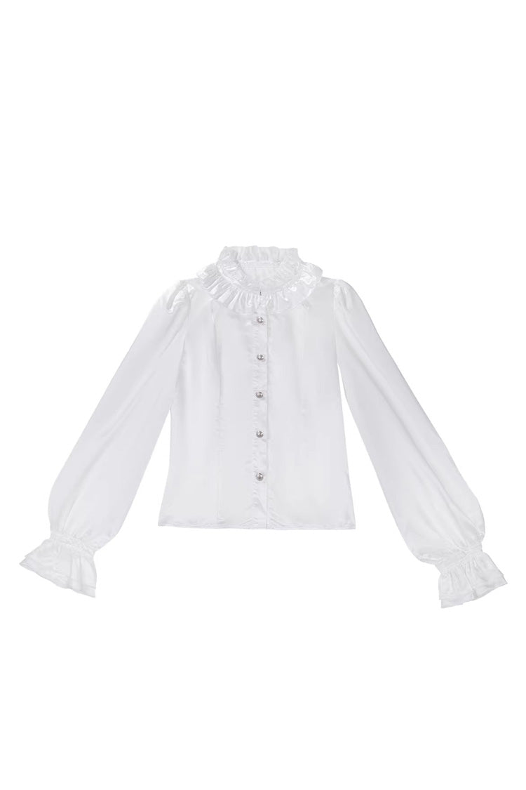 White [Silver-White Sacred Pact] Bow Asymmetric Gothic Prince Palace Ouji Lolita Shorts Coat Four-Piece Set