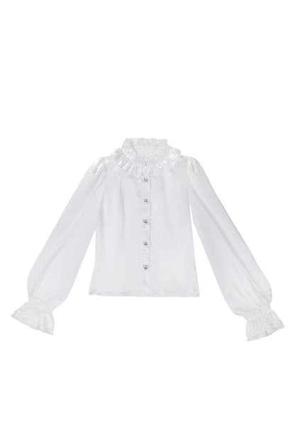 White [Silver-White Sacred Pact] Bow Asymmetric Gothic Prince Palace Ouji Lolita Shorts Coat Four-Piece Set