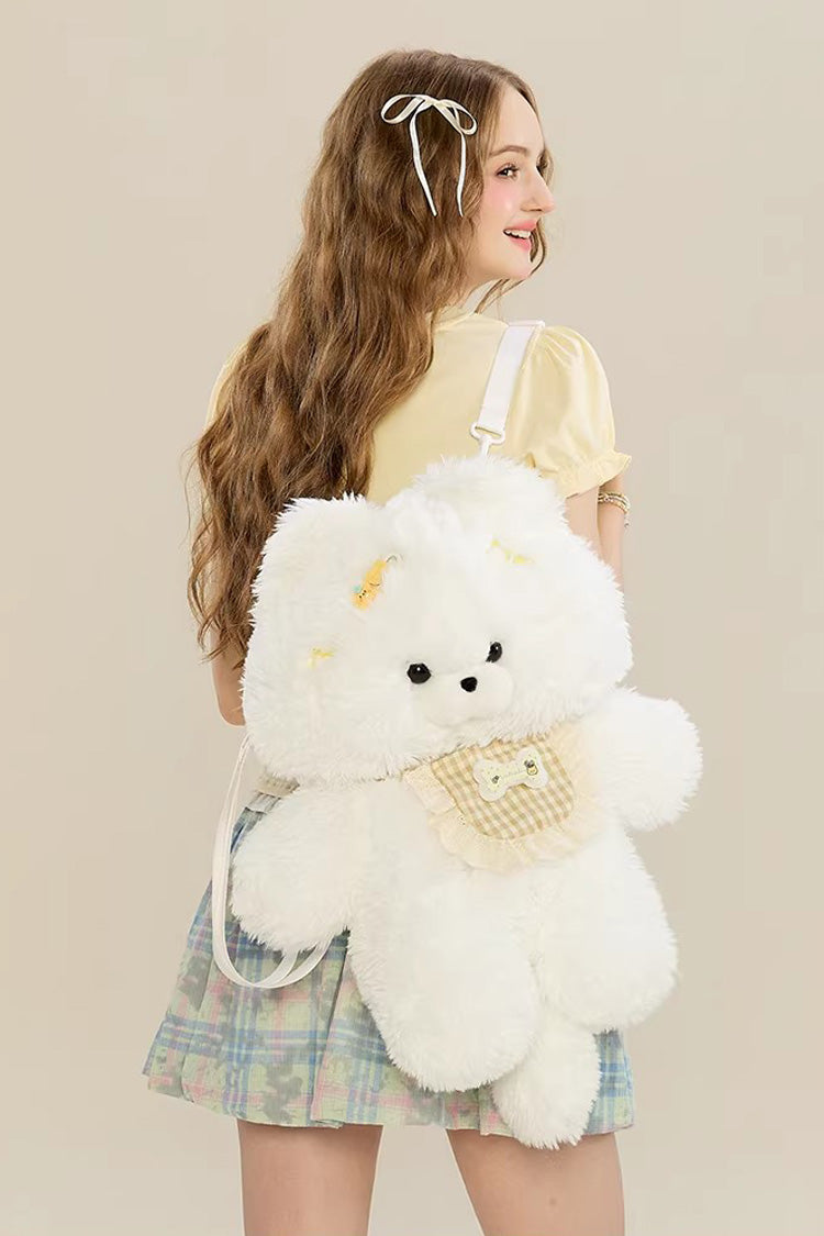 White Cute Samoyed Plush Toy Sweet Lolita Dog Backpack