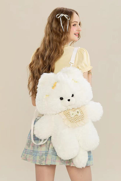 White Cute Samoyed Plush Toy Sweet Lolita Dog Backpack