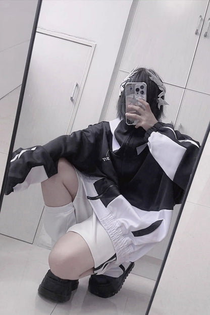 Lovely Long Sleeves Print Jirai Kei Sports Coat 2 Colors