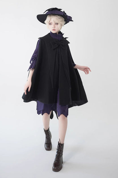 Black Woolen Ouji Fashion Daily Lolita Cloak