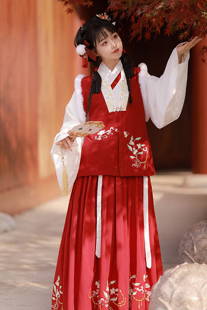 Chinese Ancient Style Collocation Waistcoat Sweet Hanfu Dress