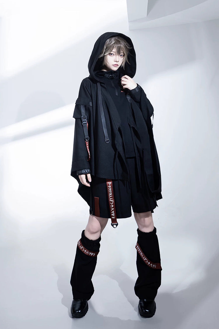 Black [Nameless Blade] Stand Collar Long Sleeves Gothic Prince Ouji Lolita Shorts Set