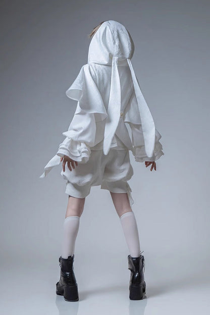 White Rabbit Hunting White Moonlight Edition Vintage Ouji Fashion Lolita Shorts