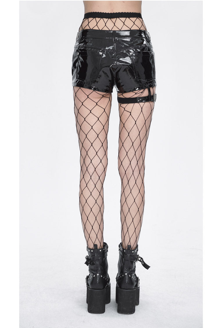 Black Slim Womens Steampunk Shorts