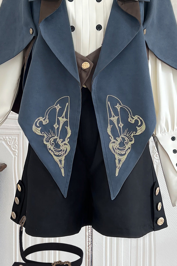 Blue [Little Detective] Print Ouji Prince Handsome Lolita Cloak