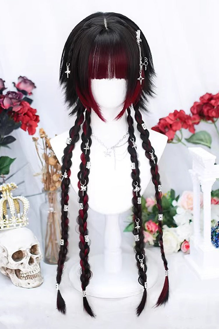 Japanese Style Highlight Trendy Girl Long Braided Sweet Lolita Wig 4 Colors