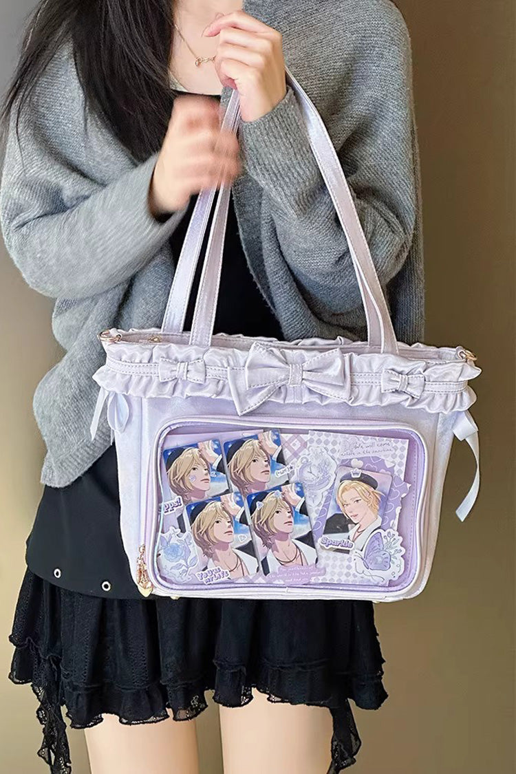 [Ballet Holiday] Ruffled Bow Sweet Japanese Crossbody Shoulder Lolita Itabag 10 Colors
