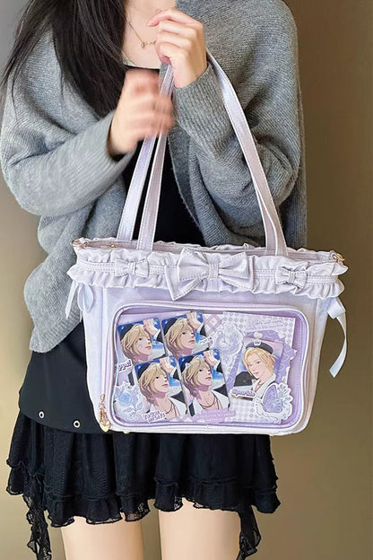 [Ballet Holiday] Ruffled Bow Sweet Japanese Crossbody Shoulder Lolita Itabag 10 Colors