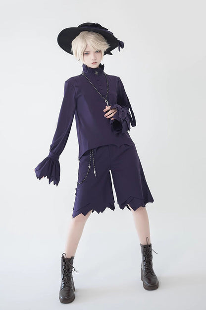 Blue/Purple Irregular Medieval Ouji Fashion Lolita Shorts