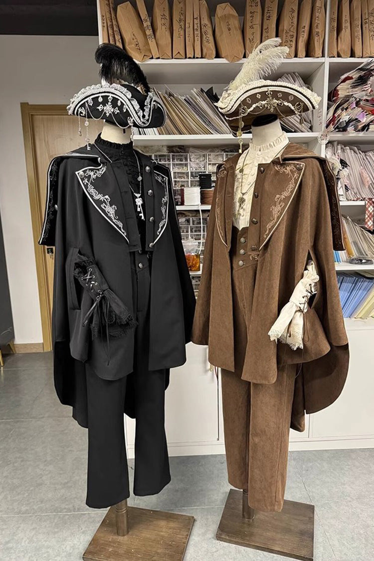 Pirate Series Navigation Treasure Hunting Guide Embroidery Handsome Lolita Cloak 2 Colors