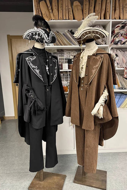 Pirate Series Navigation Treasure Hunting Guide Embroidery Handsome Lolita Cloak 2 Colors