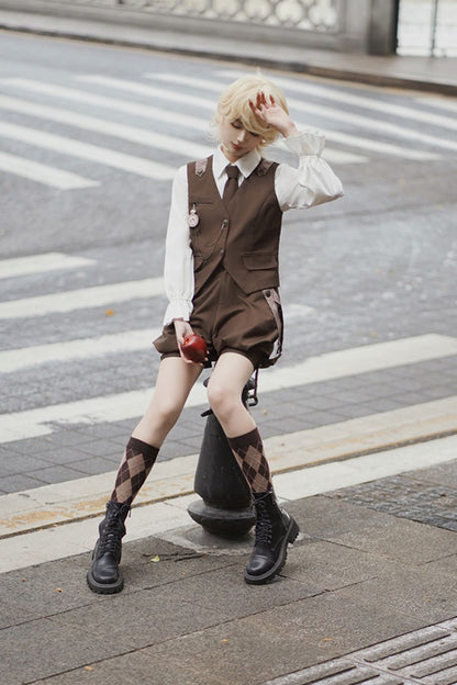 Brown Bunny Detective Prince Ouji Lolita Set