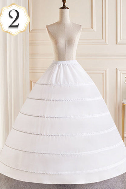 White Multi-Layered Hanayome Fishbone Sweet Lolita Long Petticoat