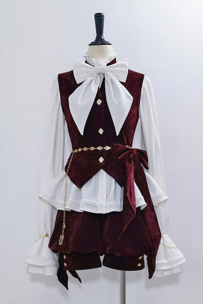 Red [Rabbit Hunt] Sweet Prince Handsome Ouji Lolita Shorts