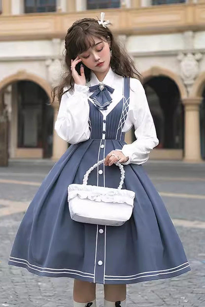Blue Book of Lies Sweet College Style Elegant Lolita Jsk Dress