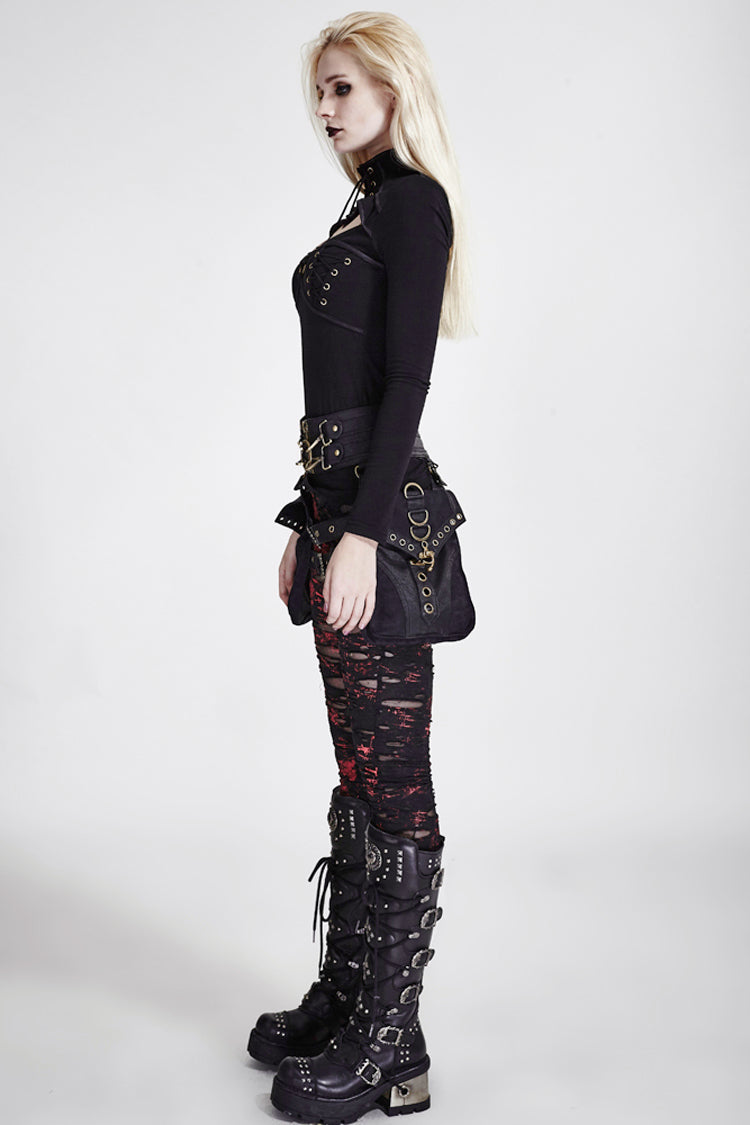 Mesh Close Fitting Long Women's Gothic Leggings