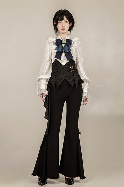 Black [Gold Hunter] Long Sleeves Pirate Style Gothic Long Pants