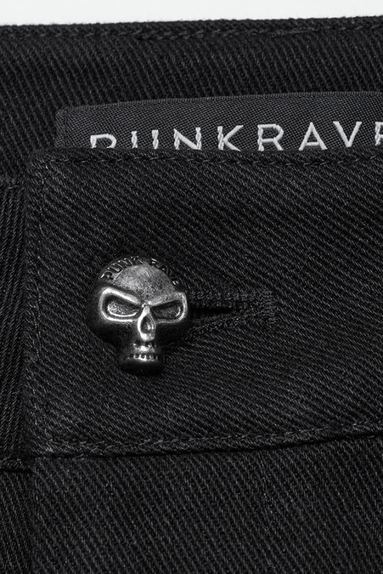Black Rings Stitching Mesh Men's Punk Pants