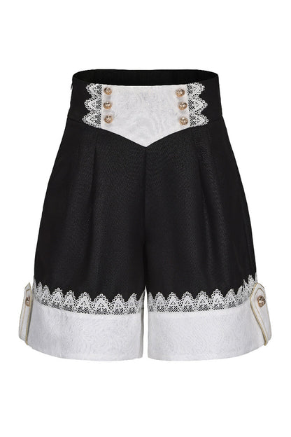Black [The Secret of Fatima] Lace Ouji Vintage Prince Lolita Shorts