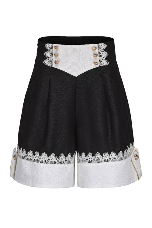 Black [The Secret of Fatima] Lace Ouji Vintage Prince Lolita Shorts