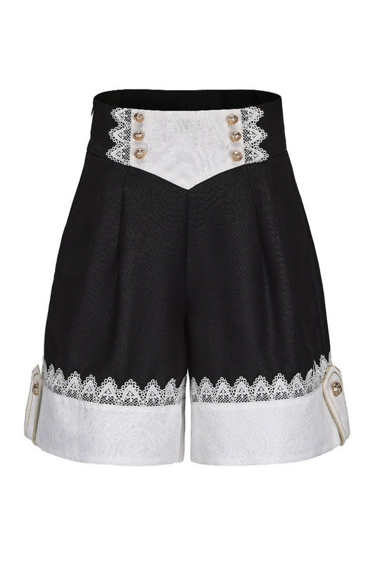 Black [The Secret of Fatima] Lace Ouji Vintage Prince Lolita Shorts