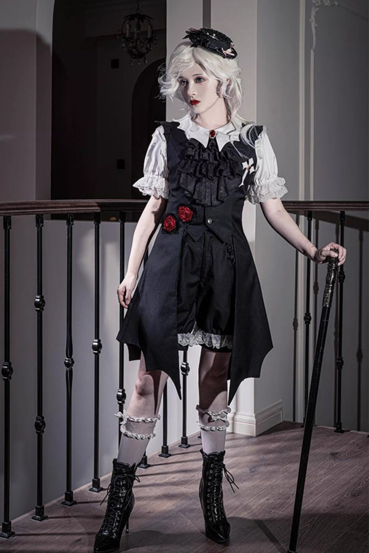 Black [Night Rose] Sleeveless Ouji Prince Handsome Lolita Vest