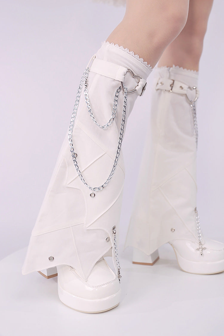 Covenant Cross Irregular Chain Gothic Lolita Leg Warmers 2 Colors