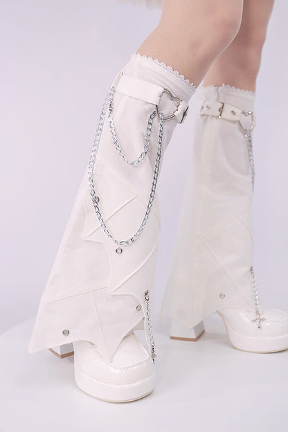 Covenant Cross Irregular Chain Gothic Lolita Leg Warmers 2 Colors