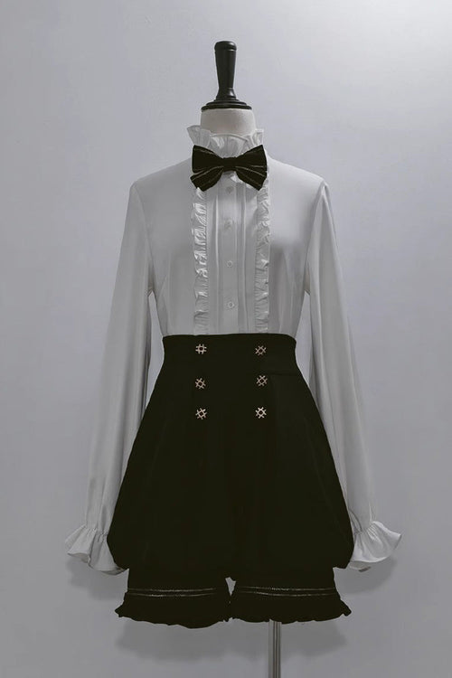 White Anxious Rabbit Long Sleeves Ouji Fashion Gothic Lolita Blouse