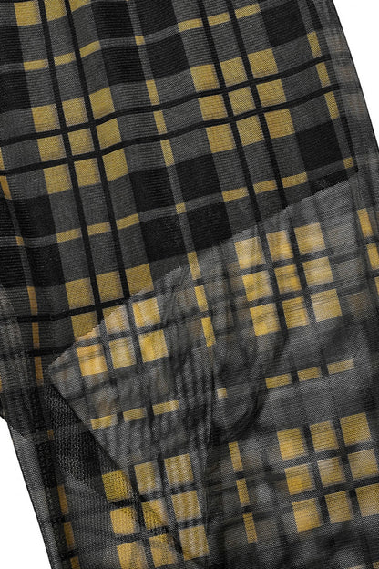 Plaid Print Slim Sheer Women's Steampunk Leggings 2 Colors