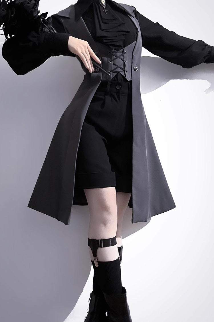 Black/Grey Dark Night Overture Gothic Vintage Ouji Fashion Lolita Vest