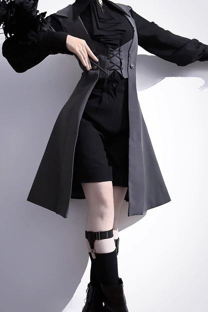 Black/Grey Dark Night Overture Gothic Vintage Ouji Fashion Lolita Vest