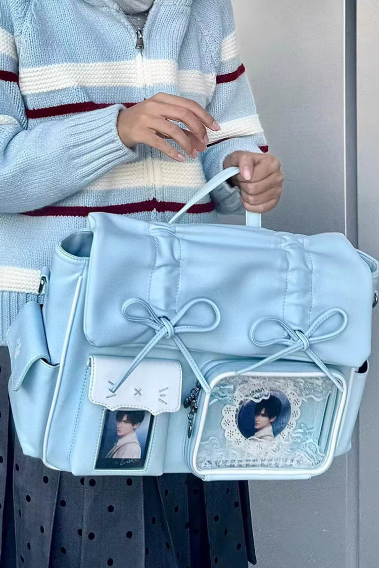 [Kitten Diary] Hidden Compartment Embroidered Bow Sweet Lolita Anime Itabag 8 Colors