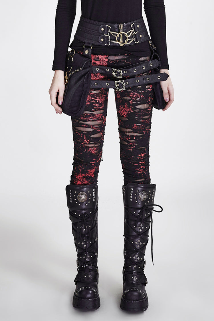 Mesh Close Fitting Long Women's Gothic Leggings