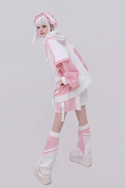 [Wing Light Machinery] Long Sleeves Print Jirai Kei Cool Coat 4 Colors