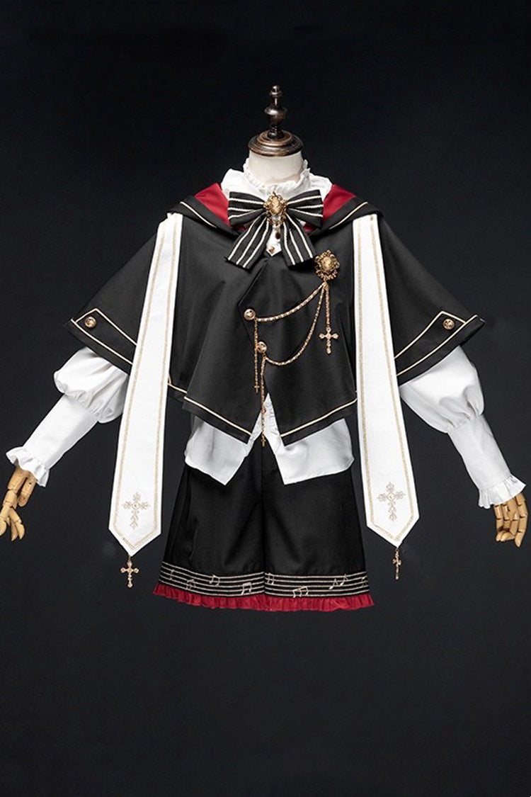 Black [The Choir of The Church] Ouji Fashion Gothic Prince Lolita Set (Older Brother Version)