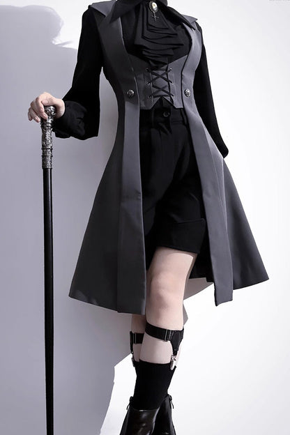 Black/Grey Dark Night Overture Gothic Vintage Ouji Fashion Lolita Vest
