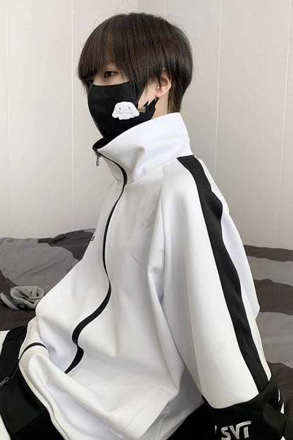 Handsome Long Sleeves Print Jirai Kei Coat 3 Colors