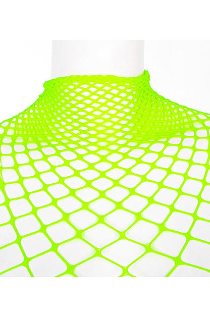 One Piece Long Sleeve Super Stretch Soft Rhombus Mesh Minimalist Women's Punk T-Shirt 2 Colors
